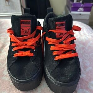 PUMA Kids Black and Red Sneakers